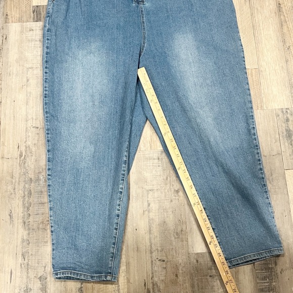 Eloquii Denim Boiler Suit Jumpsuit Light Wash Blue Long Sleeve Plus Size 22 - Picture 5 of 10